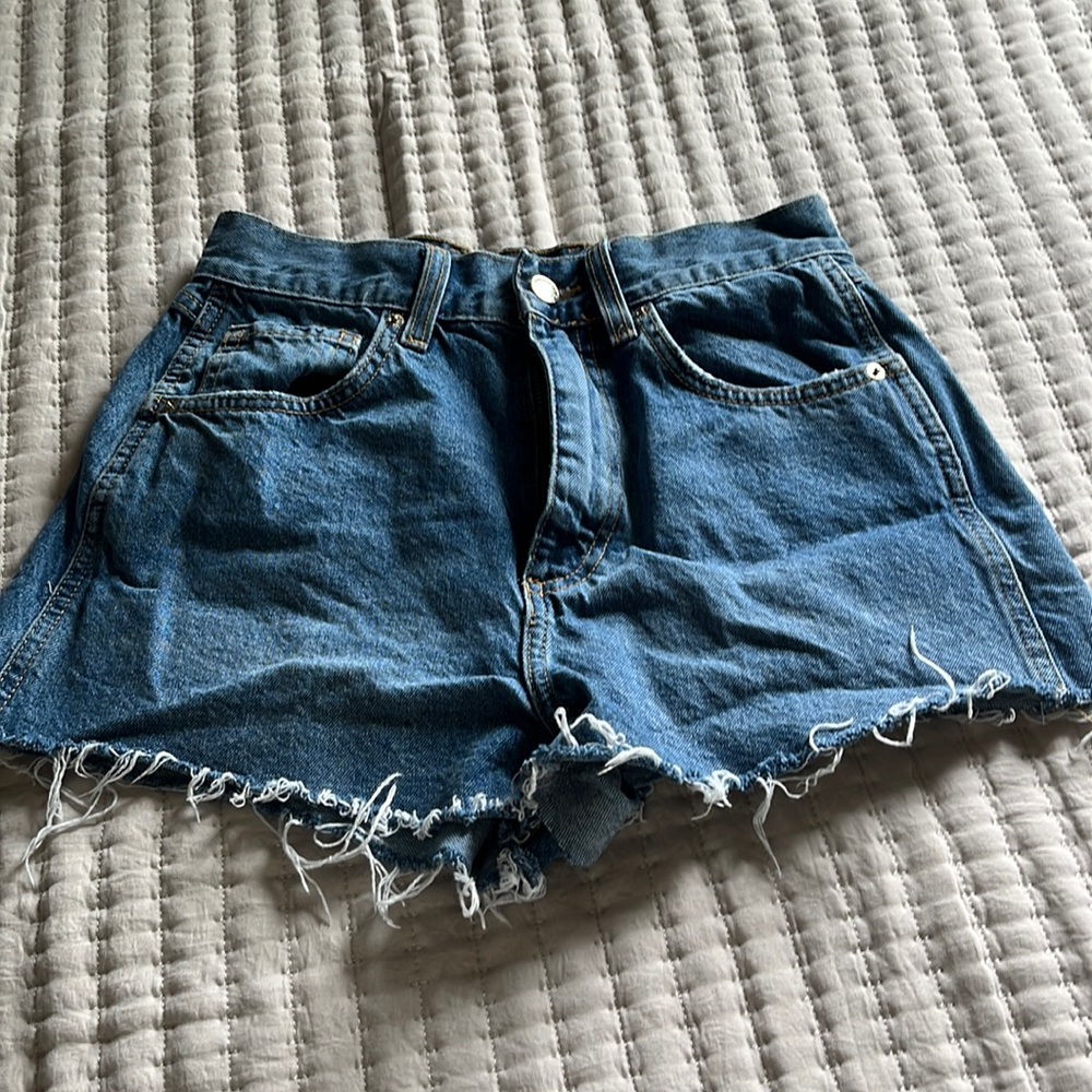 High waisted jean shorts